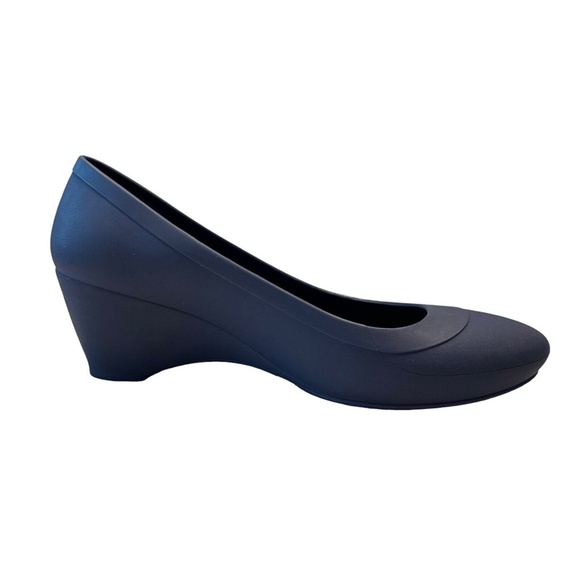 Crocs Lina Wedge Pumps Shoes Women's Size 8 Blue Comfort Slip On Heels Shoes - Picture 7 of 12
